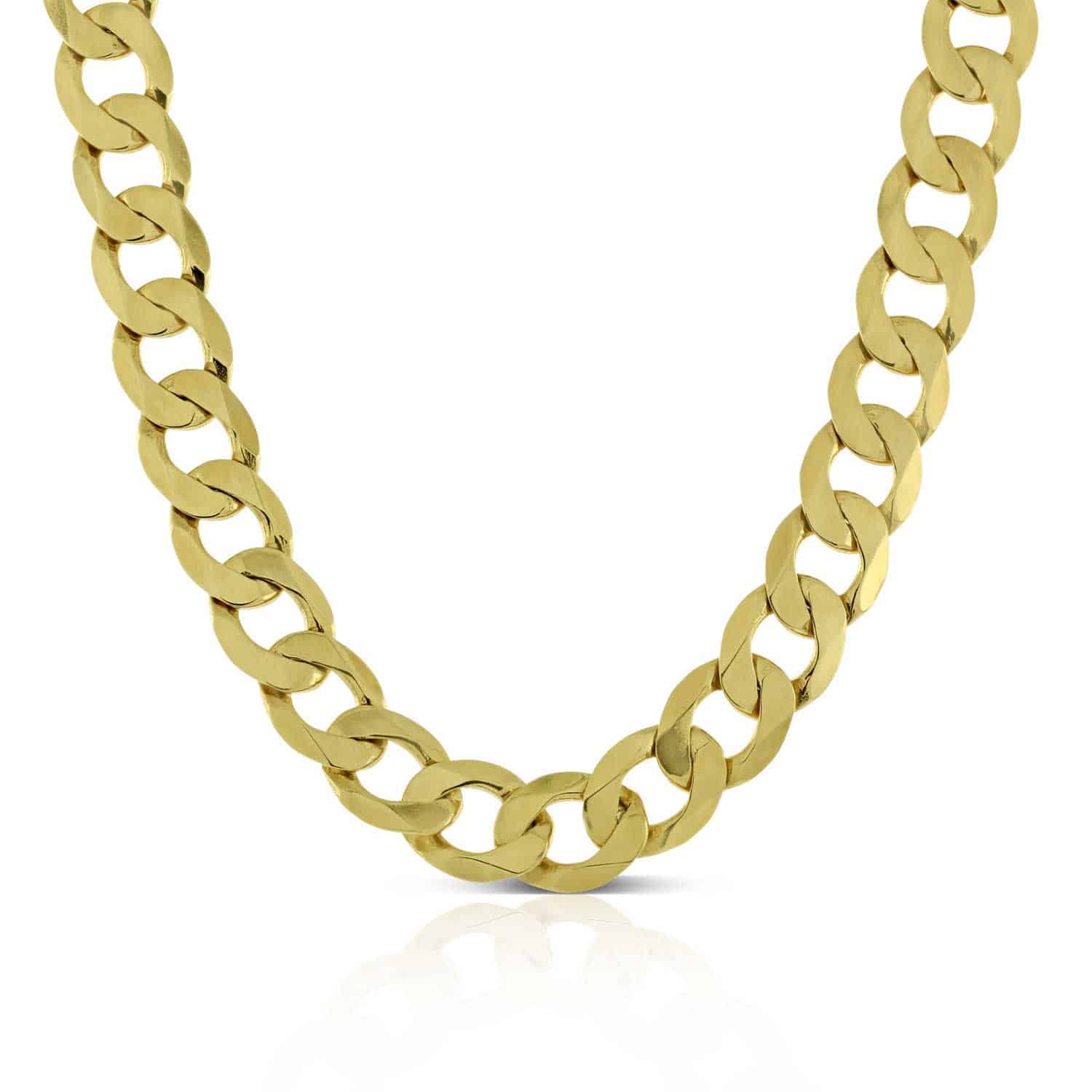 4 mm 14 KT. Yellow Gold Curb Link Chain (Chain Length: 18)