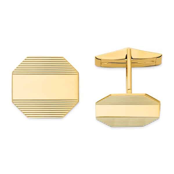 Gold Engravable Cuff Links