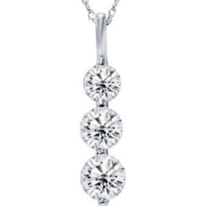 Lab Grown Round Diamond 3 Stone Pendant