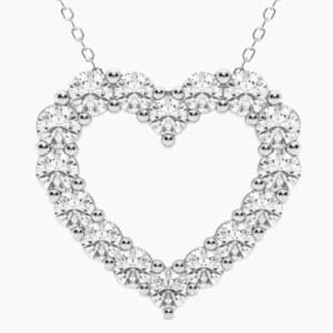 Lab Grown Round Diamond Heart Shaped Pendant