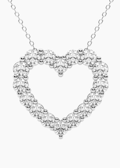 anthonys-jewelers-lab grown round diamond heart shaped pendant Lab Grown Round Diamond Heart Shaped Pendant - Image 1